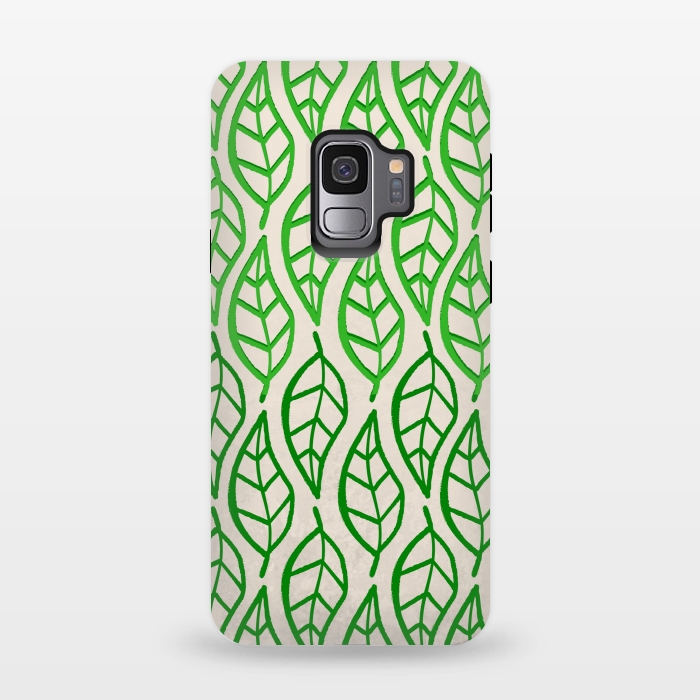 Galaxy S9 StrongFit leaf pattern green by MALLIKA