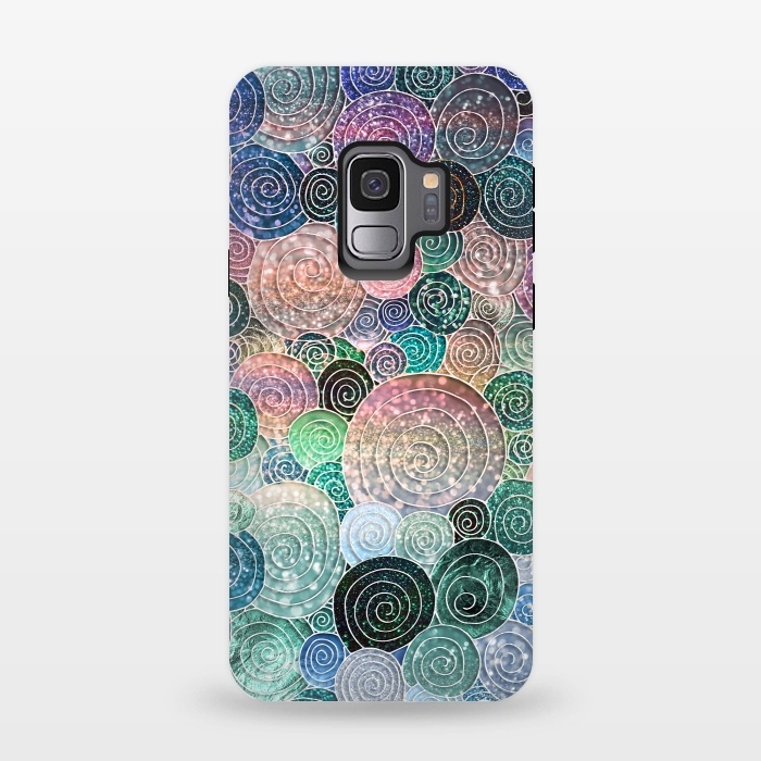 Galaxy S9 StrongFit Multicolor Trendy Dots and Circles  by  Utart