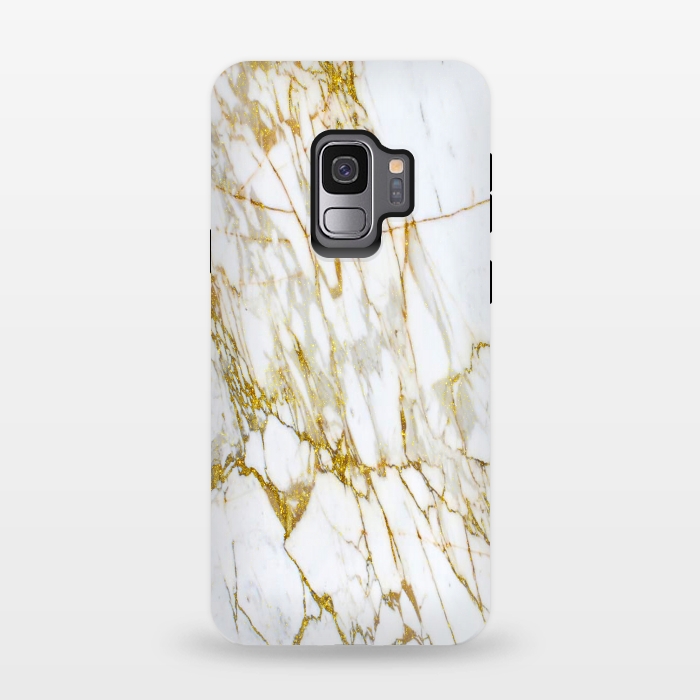Galaxy S9 StrongFit white gold marble by haroulita