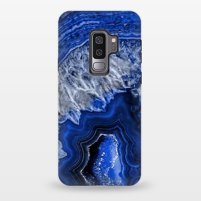 Galaxy S9 plus StrongFit Night Blue Agate Geode by  Utart