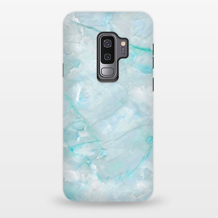 Galaxy S9 plus StrongFit Light Blue Veined Agate by  Utart
