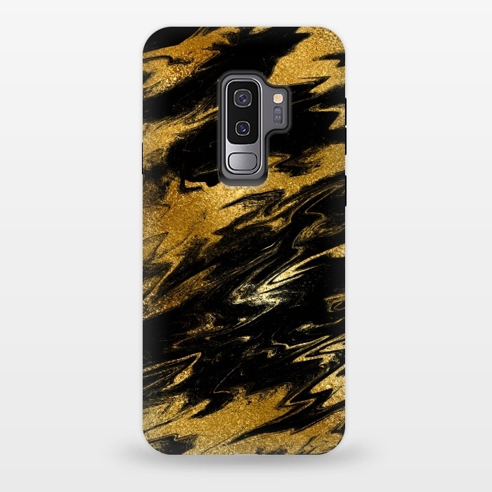 Galaxy S9 plus StrongFit Black and Gold Marble by  Utart