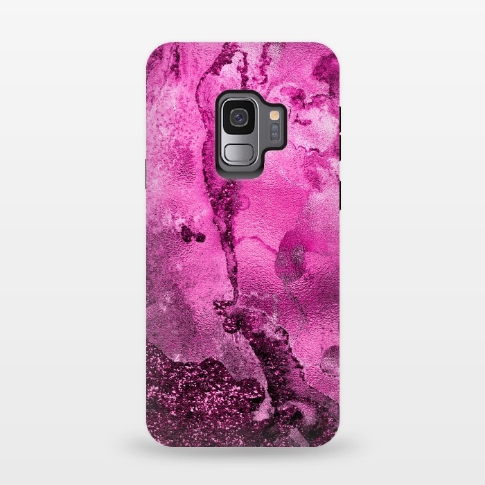 Galaxy S9 StrongFit Purple and Pink Glittering Ink Marble by  Utart