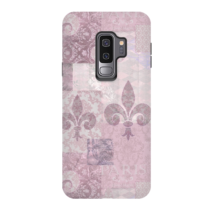 Galaxy S9 plus StrongFit Romantic Vintage Pattern Soft Pink by Andrea Haase