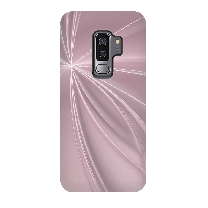 Galaxy S9 plus StrongFit Fractal Light Rays Soft Pink by Andrea Haase