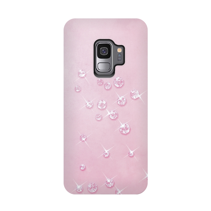Galaxy S9 StrongFit Sparkling Pink Rhinestones by Andrea Haase