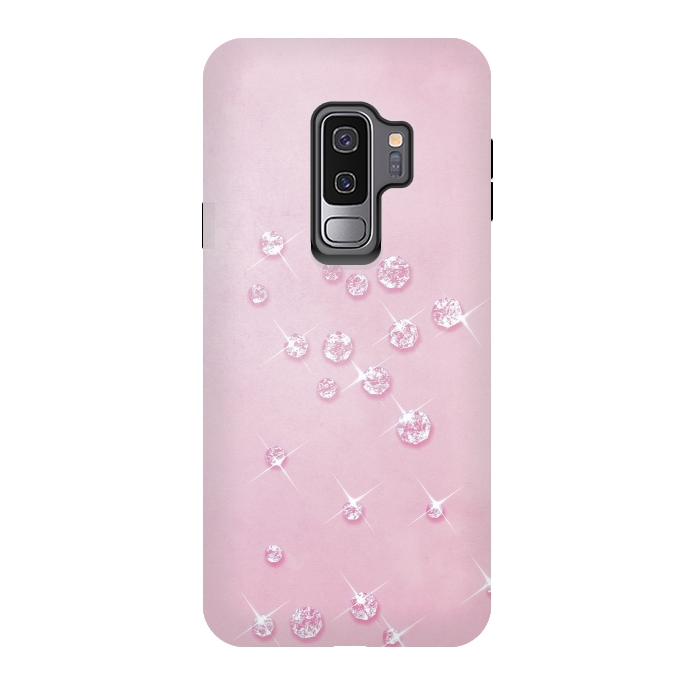 Galaxy S9 plus StrongFit Sparkling Pink Rhinestones by Andrea Haase