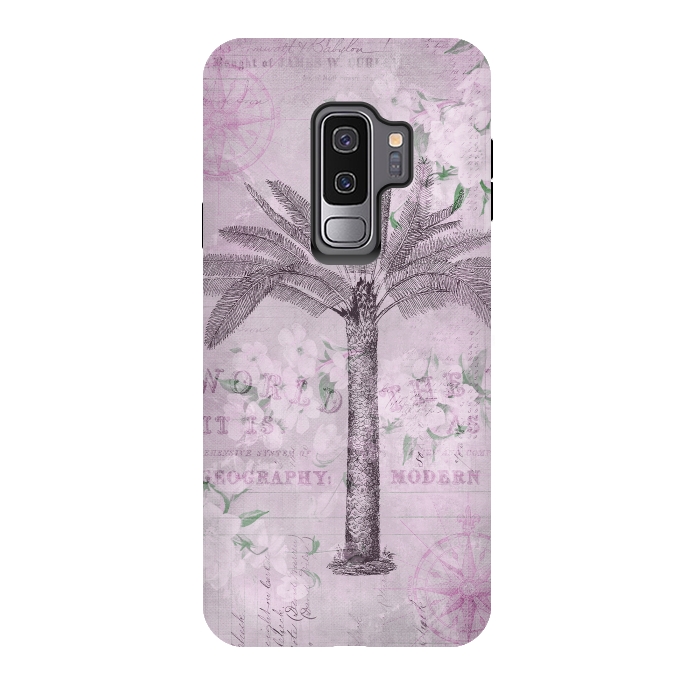 Galaxy S9 plus StrongFit Vintage Palm Tree Art by Andrea Haase
