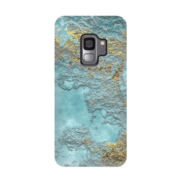 Galaxy S9 StrongFit Gold Teal Minearal by Andrea Haase