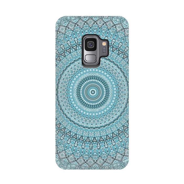 Galaxy S9 StrongFit Teal Turquoise Mandala by Andrea Haase