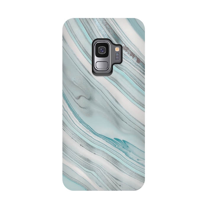 Galaxy S9 StrongFit Teal Marble Elegance 2 by Andrea Haase