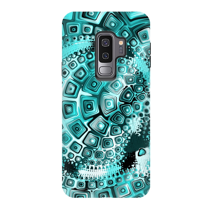 Galaxy S9 plus StrongFit Teal Blue Fractal 2 by Andrea Haase