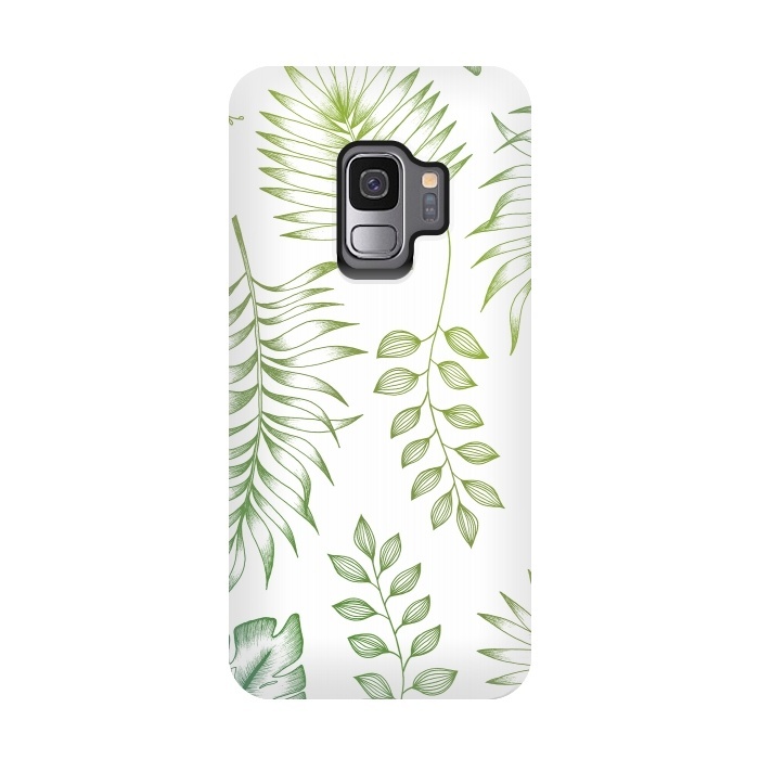 Galaxy S9 StrongFit Tropical Leaves by Barlena