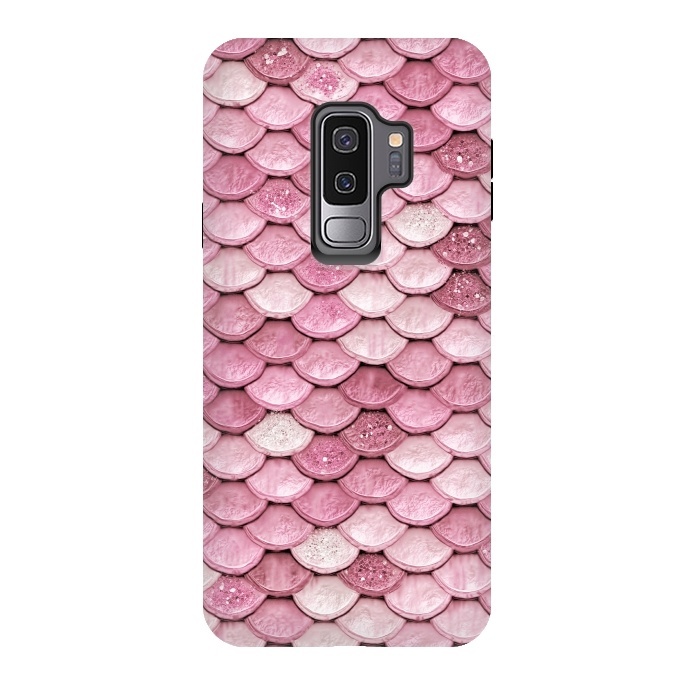 Galaxy S9 plus StrongFit Pink Glitter Mermaid Scales by  Utart