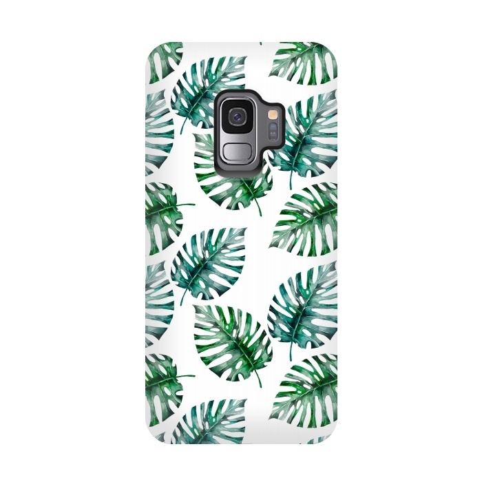 Galaxy S9 StrongFit Aloha Monstera Pattern by  Utart