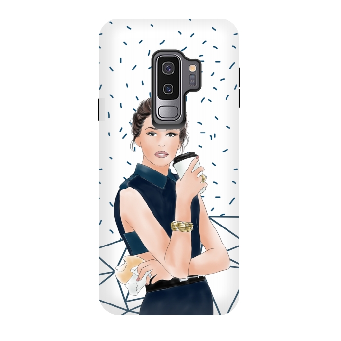 Galaxy S9 plus StrongFit Fashion Girl with Coffee by DaDo ART