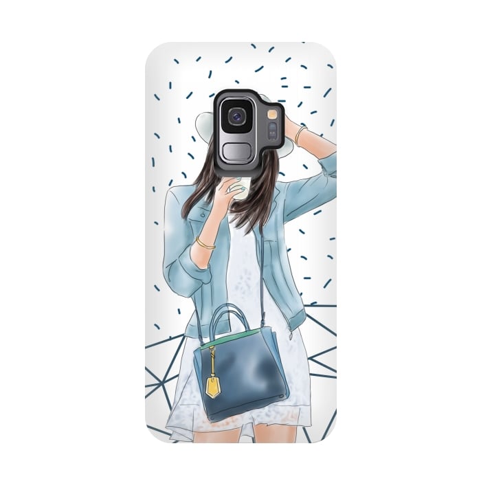 Galaxy S9 StrongFit Trendy City Fashion Girl by DaDo ART
