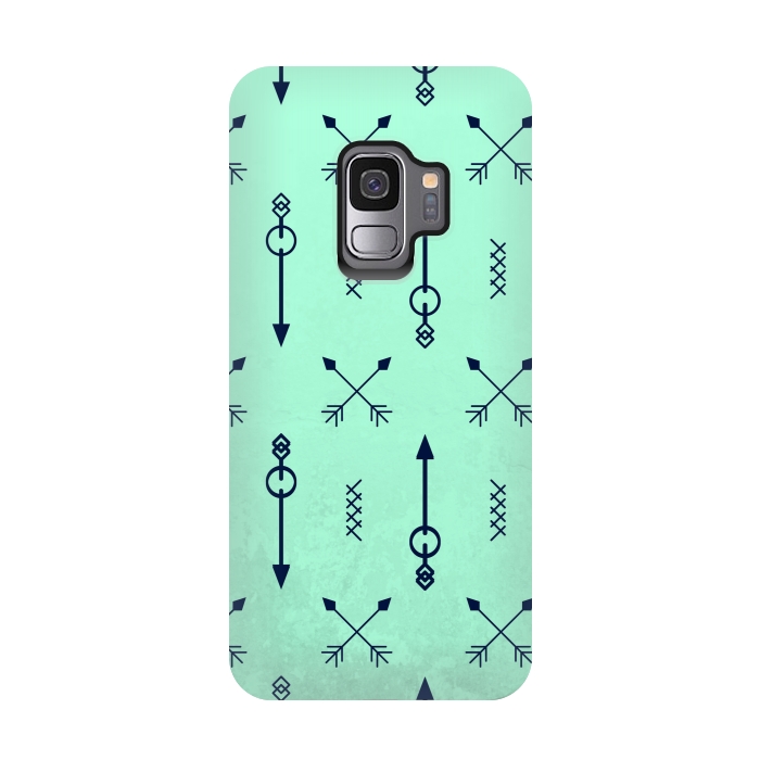 Galaxy S9 StrongFit arrow pattern green by MALLIKA