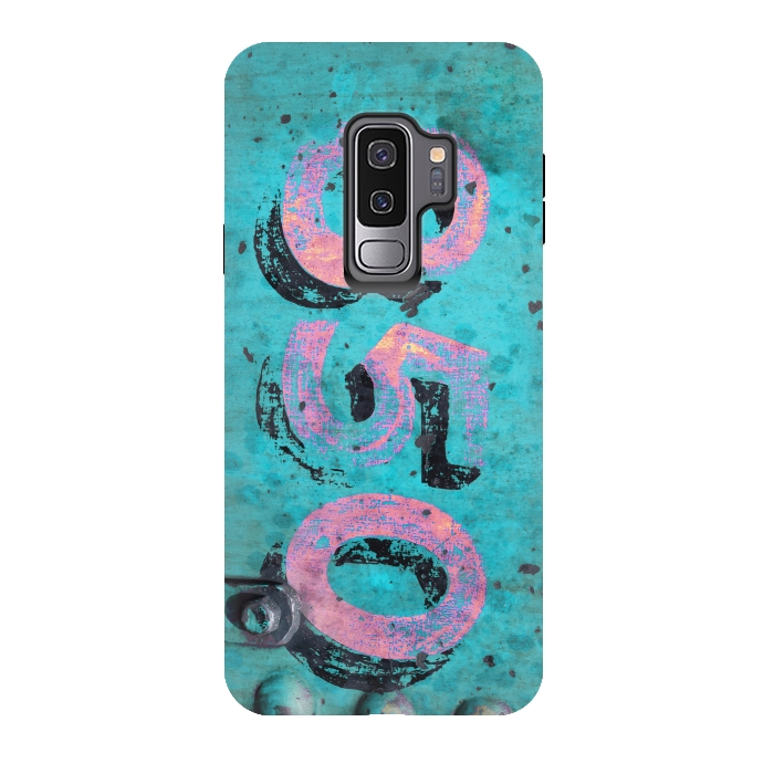 Galaxy S9 plus StrongFit Number 850 Spray Paint Grunge by Andrea Haase