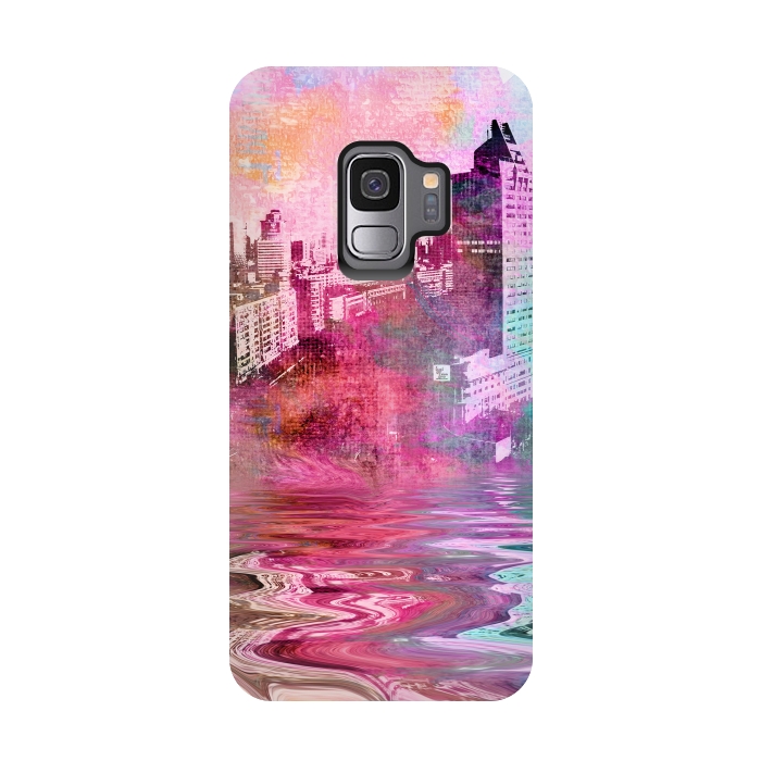 Galaxy S9 StrongFit Surreal City Urban Mixed Media Art by Andrea Haase