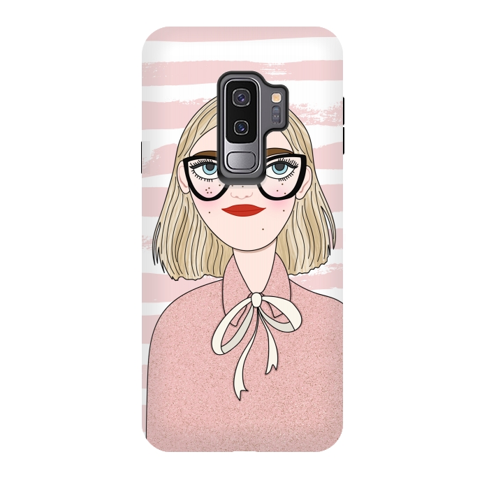 Galaxy S9 plus StrongFit Cute Pink Fashion Girl by DaDo ART