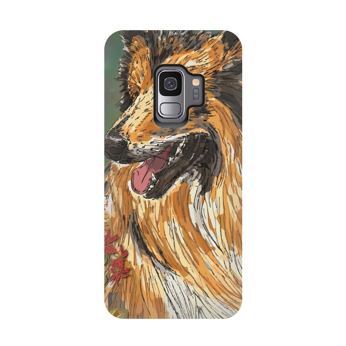 Galaxy S9 StrongFit Rough Collie (Summer) by Lotti Brown