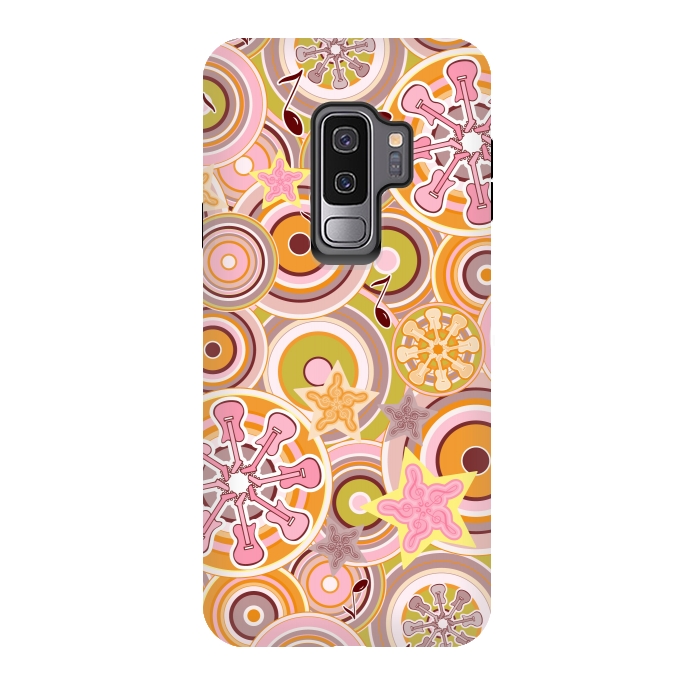 Galaxy S9 plus StrongFit Glam Boho Rock in Pink and Orange by Paula Ohreen