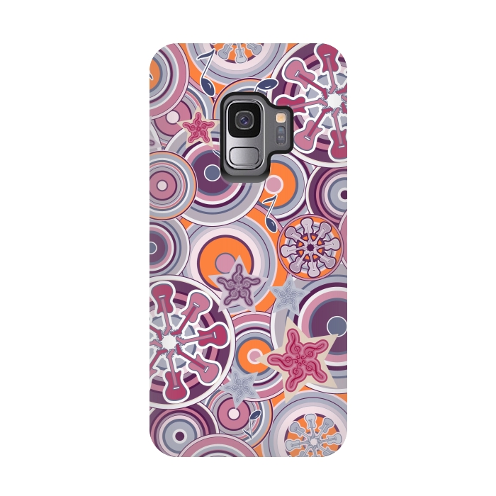 Galaxy S9 StrongFit Glam Boho Rock in Purple and Orange by Paula Ohreen