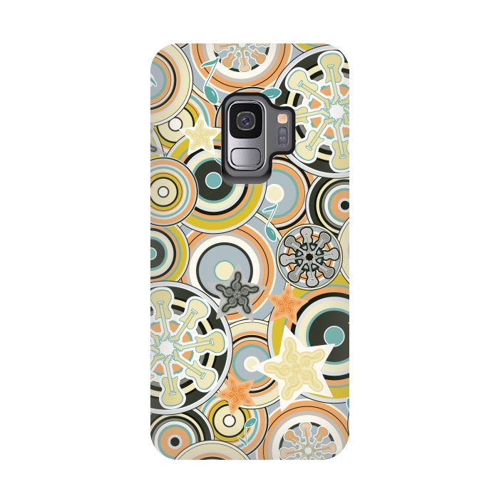 Galaxy S9 StrongFit Glam Boho Rock in Navy and Green by Paula Ohreen