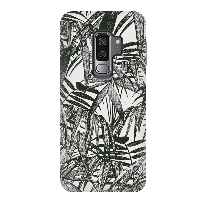 Galaxy S9 plus StrongFit Vintage Palm Leaves Black And White by Andrea Haase