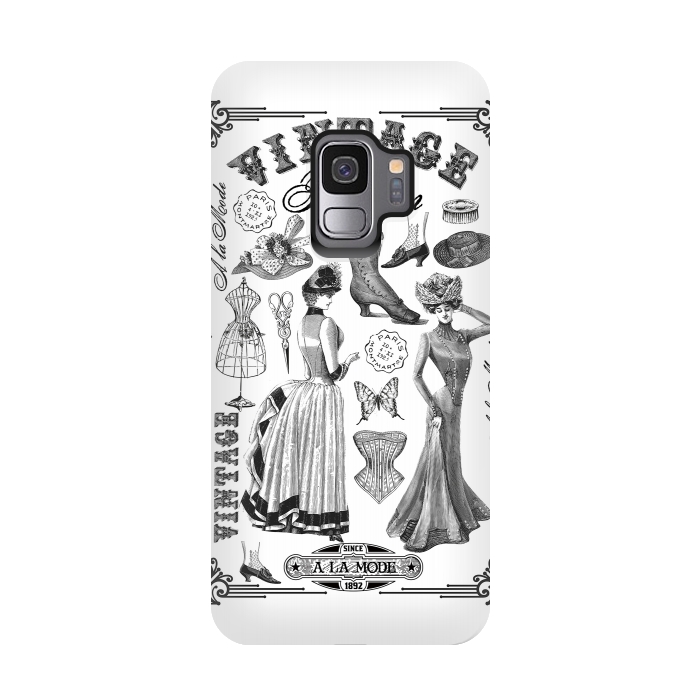 Galaxy S9 StrongFit Vintage Fashion Ladies by Andrea Haase