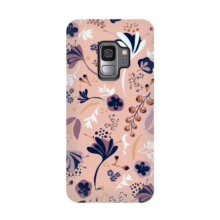 Galaxy S9 StrongFit Beautiful Blooms on Salmon Pink by Paula Ohreen