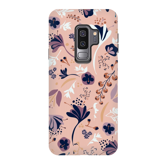 Galaxy S9 plus StrongFit Beautiful Blooms on Salmon Pink by Paula Ohreen