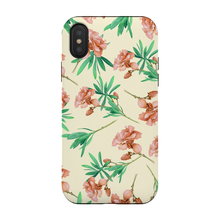 iPhone Xs / X StrongFit Tropical Oleander by Creativeaxle