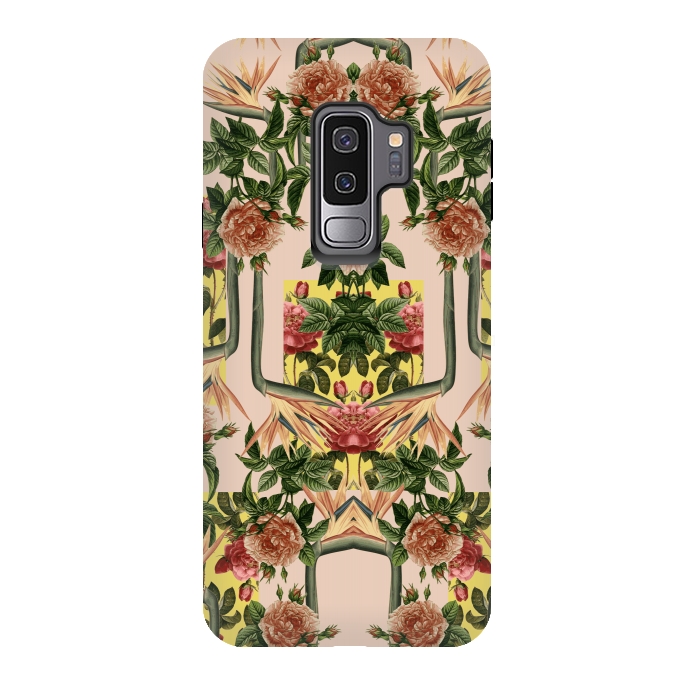 Galaxy S9 plus StrongFit Retro Jungle Rose by Zala Farah