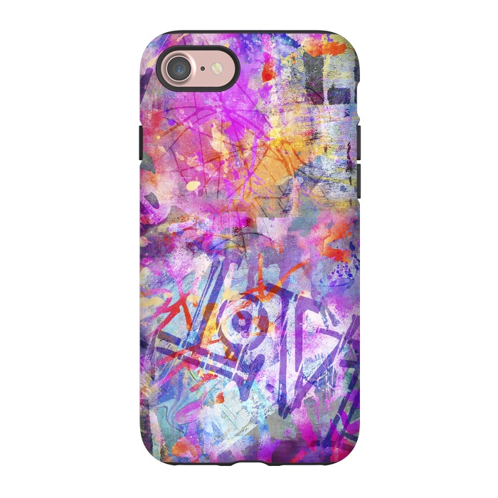 iPhone 7 StrongFit Pink Grunge Graffiti Wall by Andrea Haase