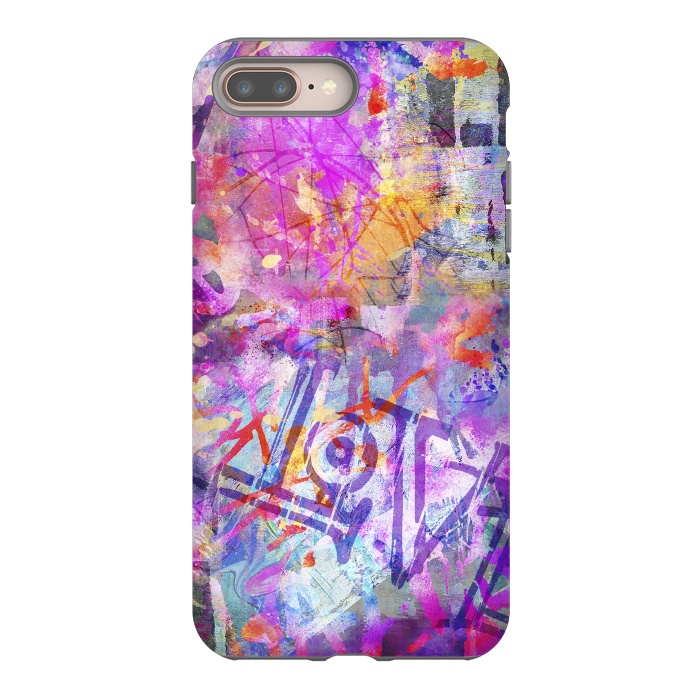 iPhone 7 plus StrongFit Pink Grunge Graffiti Wall by Andrea Haase