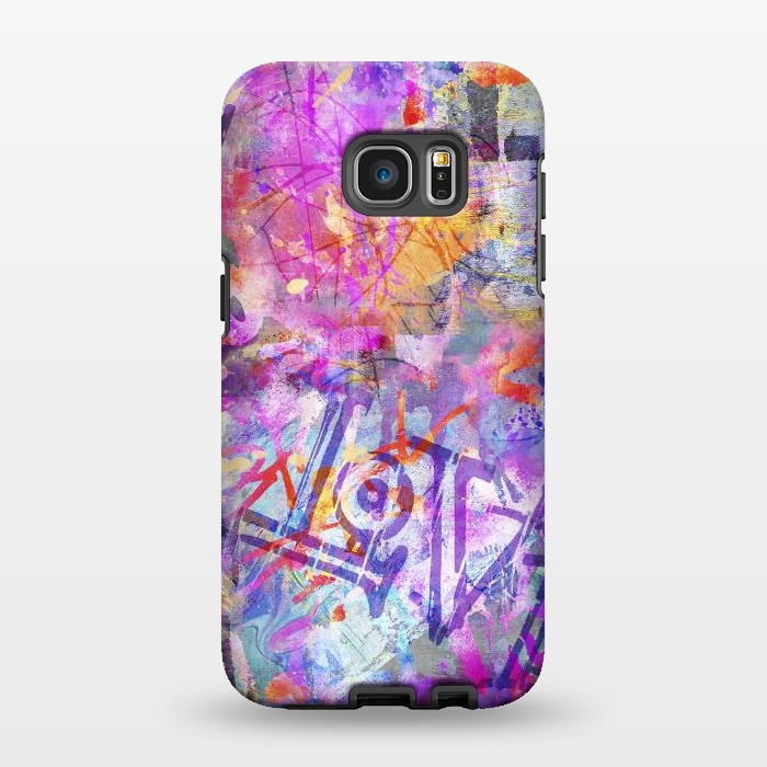 Galaxy S7 EDGE StrongFit Pink Grunge Graffiti Wall by Andrea Haase