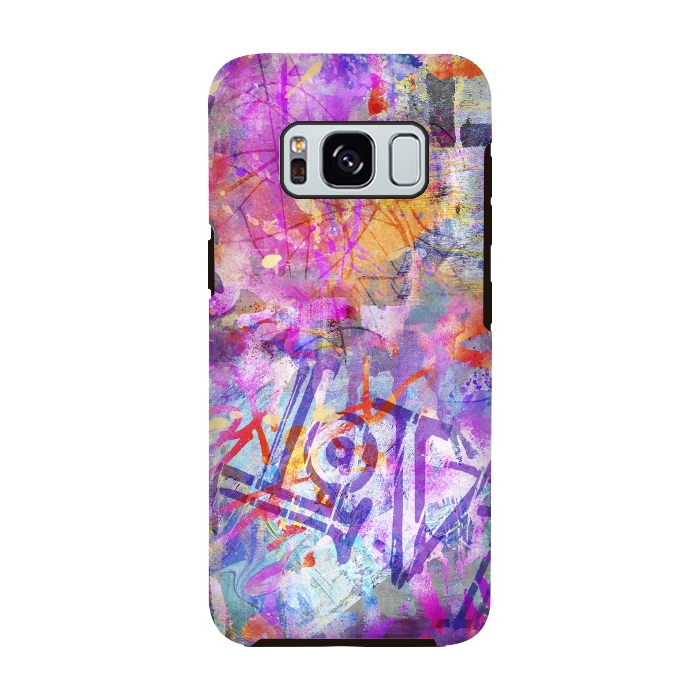 Galaxy S8 StrongFit Pink Grunge Graffiti Wall by Andrea Haase