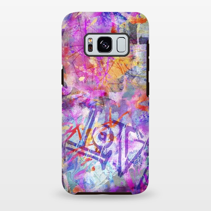 Galaxy S8 plus StrongFit Pink Grunge Graffiti Wall by Andrea Haase