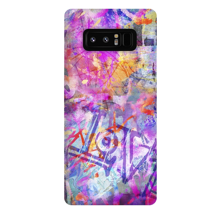 Galaxy Note 8 StrongFit Pink Grunge Graffiti Wall by Andrea Haase
