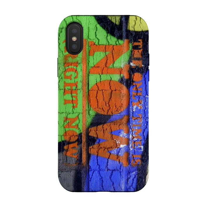 iPhone Xs / X StrongFit The Only Time Is Now Graffiti by Andrea Haase