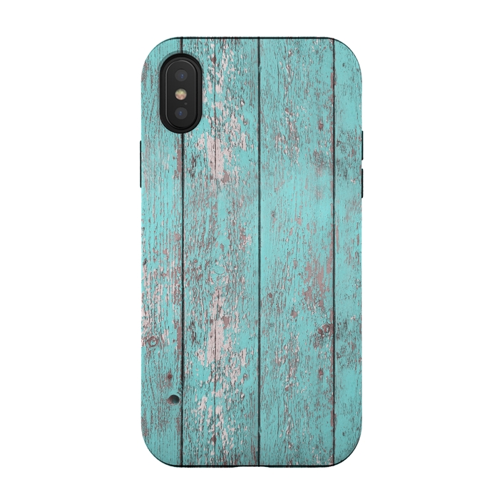iPhone Xs / X StrongFit Old Board Wall With Flaked Paint by Andrea Haase