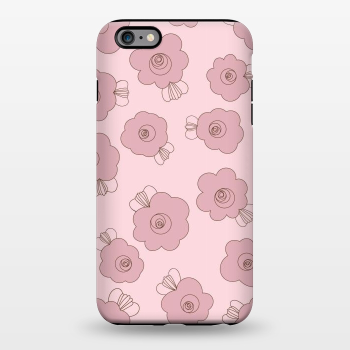 iPhone 6/6s plus StrongFit Fluffy Flowers - Pink on Pink by Paula Ohreen