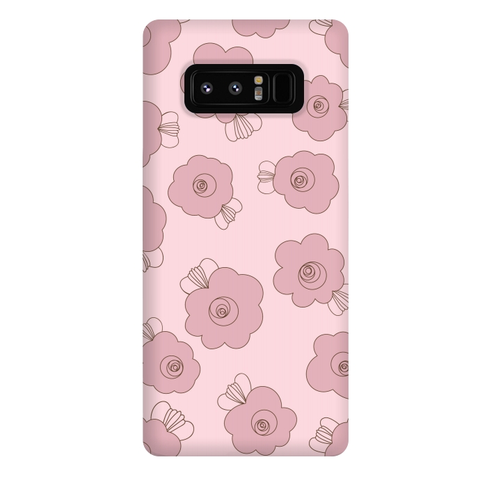 Galaxy Note 8 StrongFit Fluffy Flowers - Pink on Pink by Paula Ohreen
