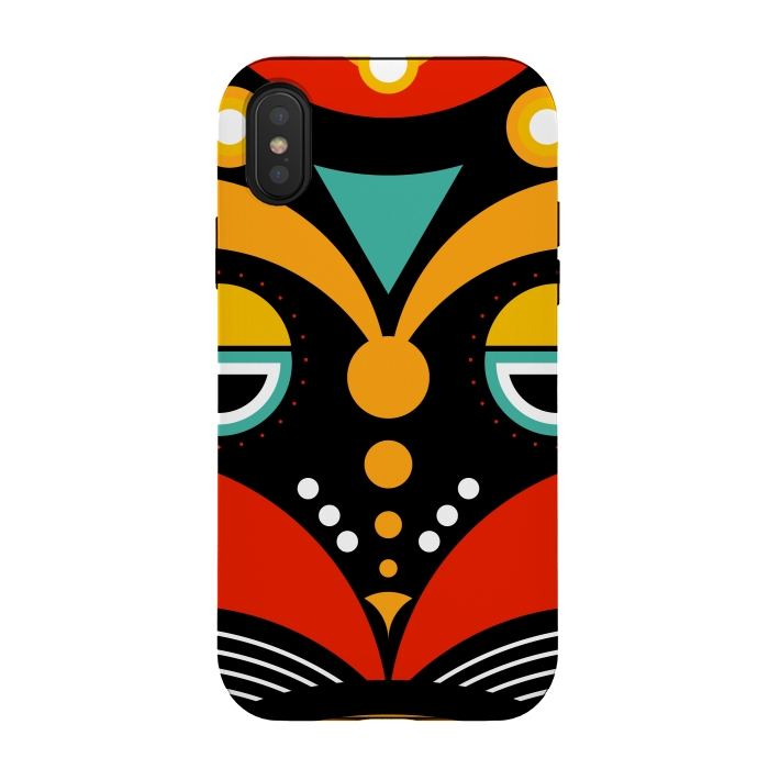 iPhone Xs / X StrongFit rasta tribal mask by TMSarts