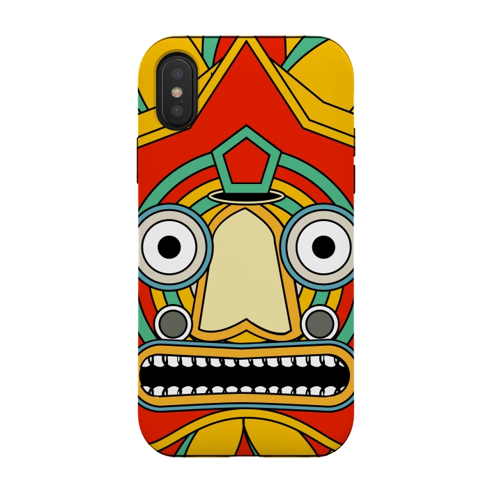 iPhone Xs / X StrongFit indian tribal mask by TMSarts