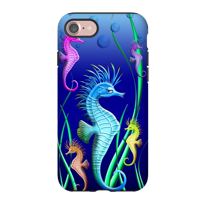 iPhone 7 StrongFit Seahorses Underwater Scenery by BluedarkArt