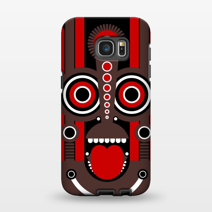 Galaxy S7 EDGE StrongFit tiki tribal mask by TMSarts