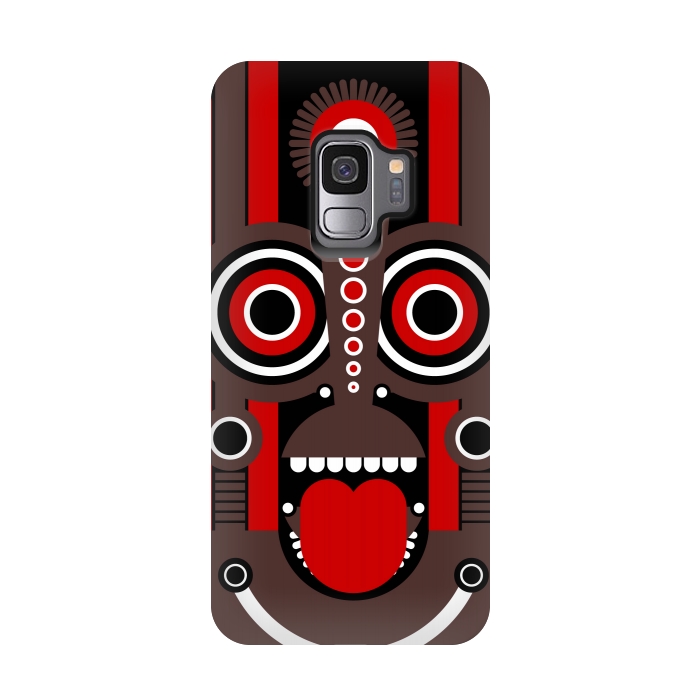 Galaxy S9 StrongFit tiki tribal mask by TMSarts